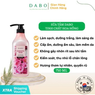 MIX HƯƠNG- Sữa Tắm Dabo Hoa Hồng Trắng Mềm Mịn Da, Thơm Lâu Rose Daily Body Wash Hàn quốc 750ml