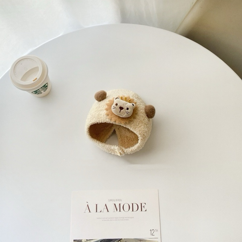 Mũ Len Cừu Mềm Mịn Hoạ Tiết Gấu - Thỏ - Sư Tử Cho Bé Trai/ Bé Gái