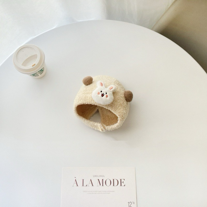 Mũ Len Cừu Mềm Mịn Hoạ Tiết Gấu - Thỏ - Sư Tử Cho Bé Trai/ Bé Gái