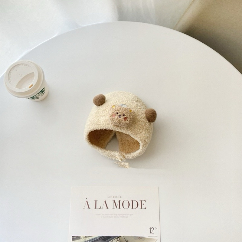 Mũ Len Cừu Mềm Mịn Hoạ Tiết Gấu - Thỏ - Sư Tử Cho Bé Trai/ Bé Gái