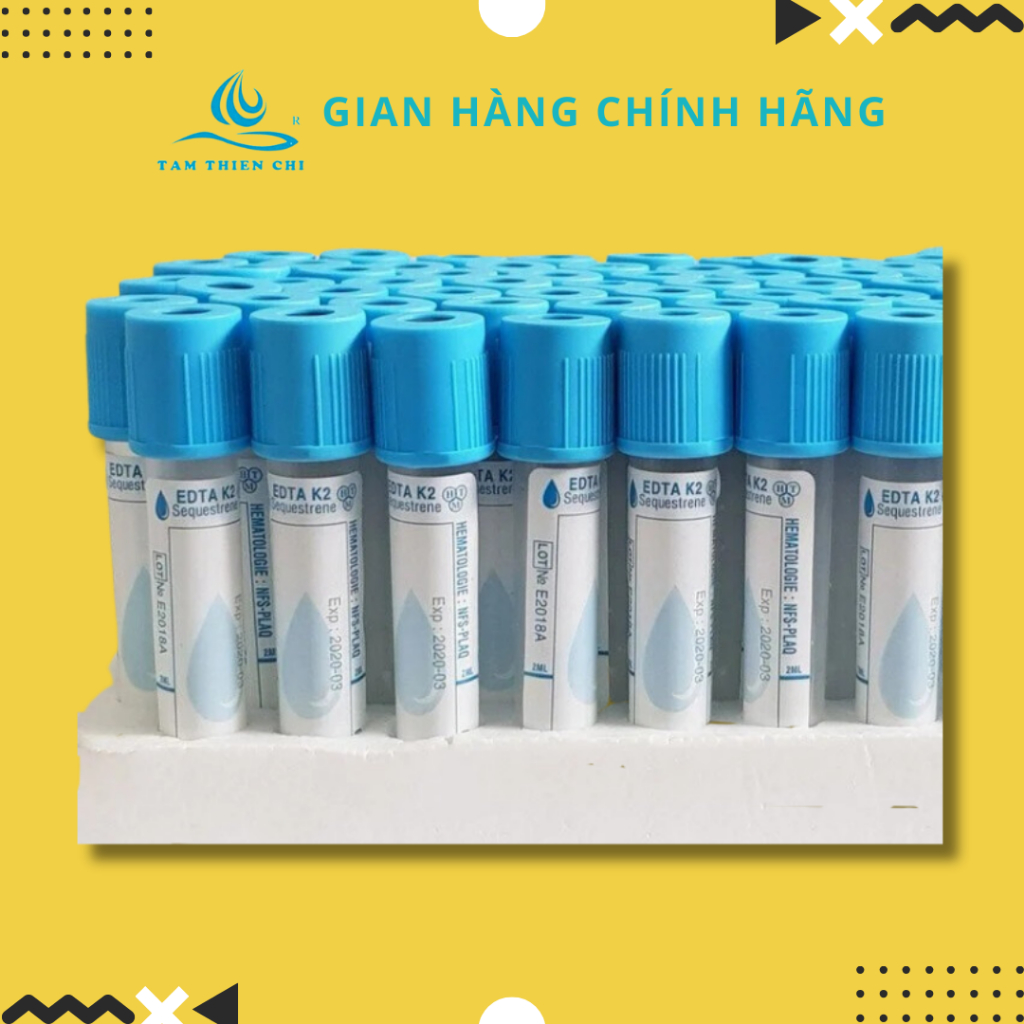 Ống nghiệm kháng đông EDTA K2 nắp cao su Hồng Thiện Mỹ
