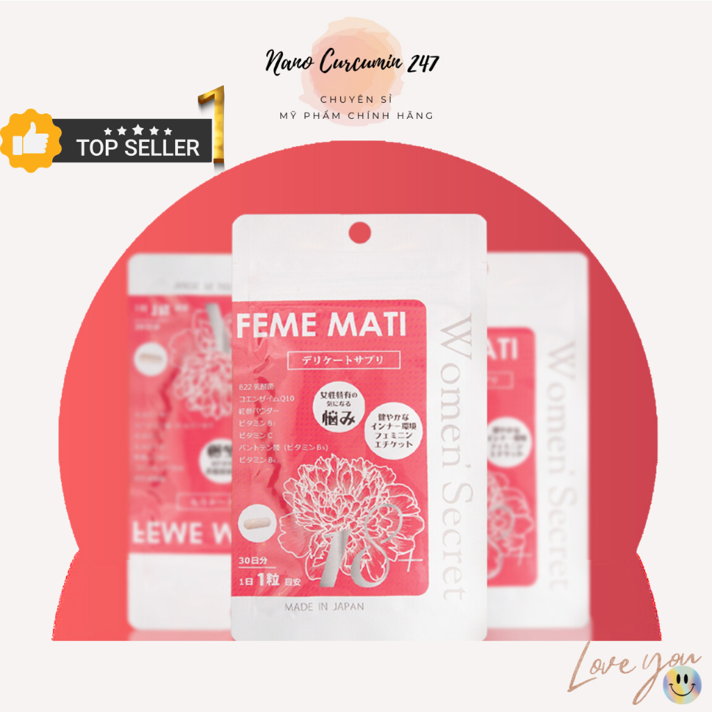 Viên Uống Se Khít Feme Mati Gói 30v Chính Hãng - Viên Uống Se Khít - Hồng Hào Cho Phụ Nữ