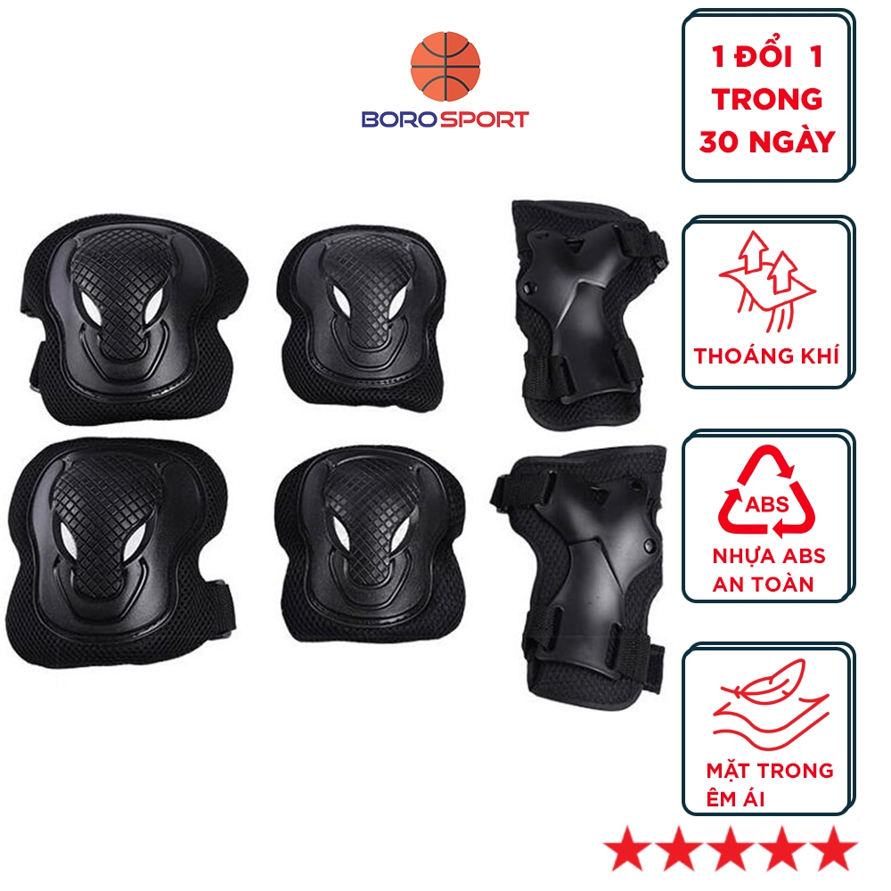 Bảo Hộ Tay Chân Cho Bé Bảo Hành 12 Tháng Bộ Bảo Hộ Patin Nhựa ABS Cứng Chắc Đệm Xốp Thoáng Khí Cleacco BBHCB Boro Sport