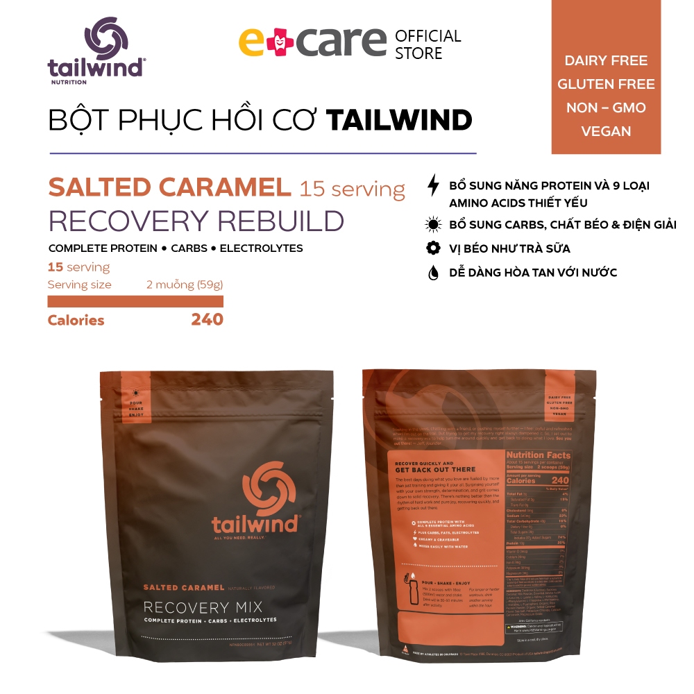 Bột phục hồi năng lượng Tailwind Rebuild Recovery Salted Caramel 911g