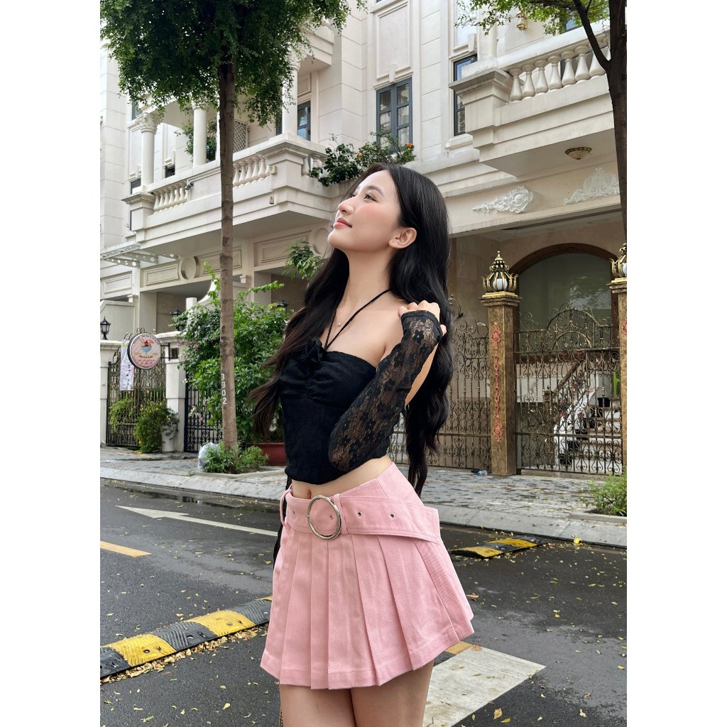 Áo Trễ Vai Tay Dài Ren Hoa Nhí Cá Tính - MERU TOP - GOÛT DE JUN