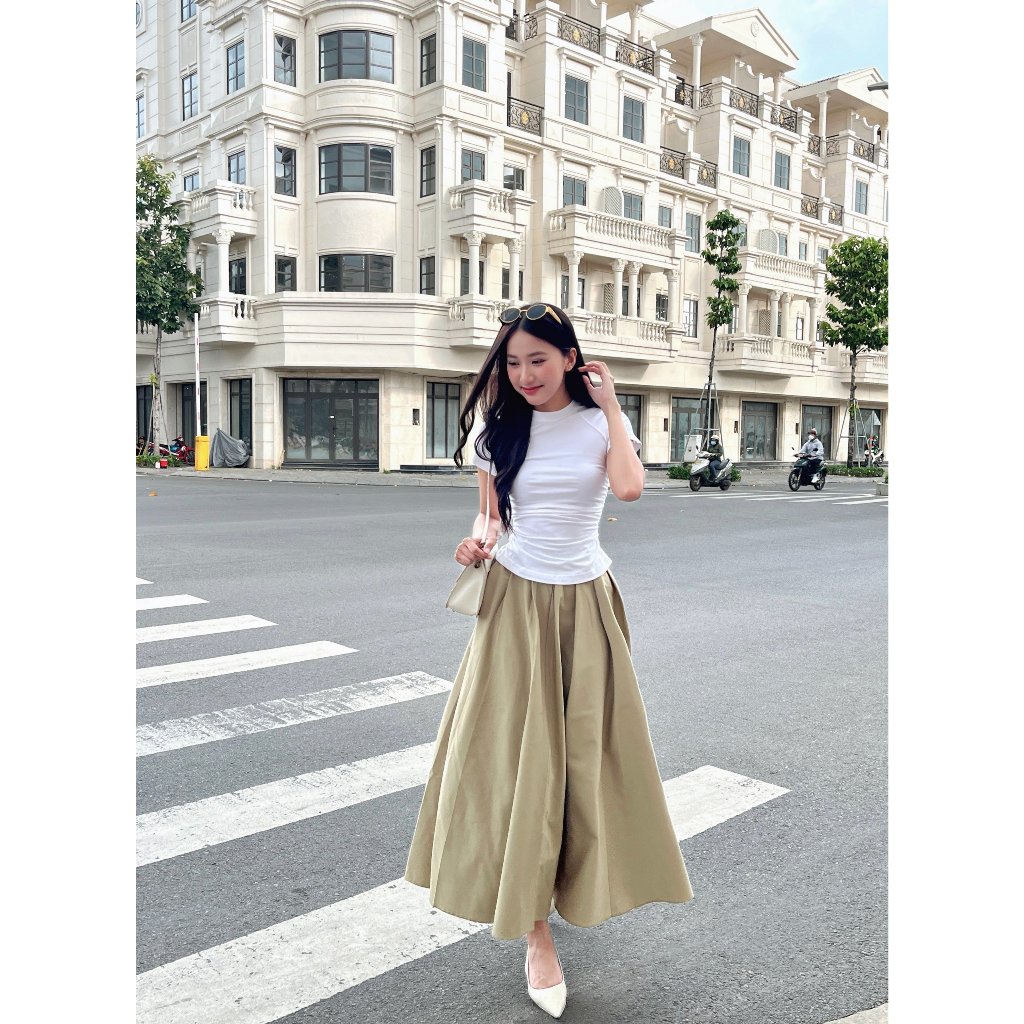 Chân Váy Nữ Dáng Dài Xếp Li Basic - MINZY SKIRT - GOÛT DE JUN