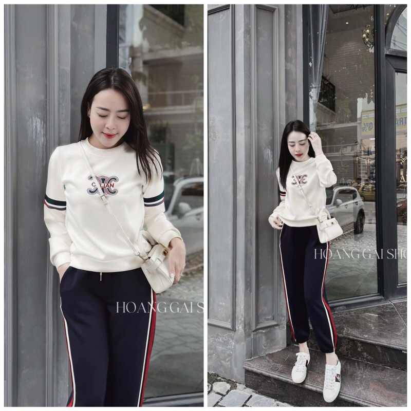 Set bộ celine thêu viền sọc