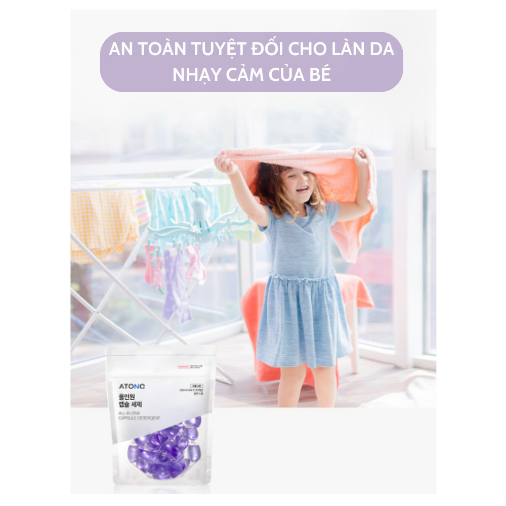 Viên giặt All in one chiết xuất tự nhiên Atono2 cho bé - 30 viên