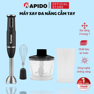  Máy xay sinh tố cầm tay máy đánh trứng xay thịt đa năng Rapido công suất 600W BH 1 năm 