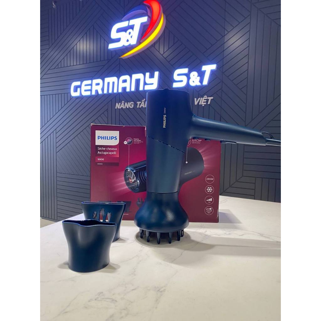 Máy sấy tóc Philips series 5000 BHD512/20 nội địa Đức máy sấy tóc công suất lớn ion hóa sấy lạnh GermanySnT 210069
