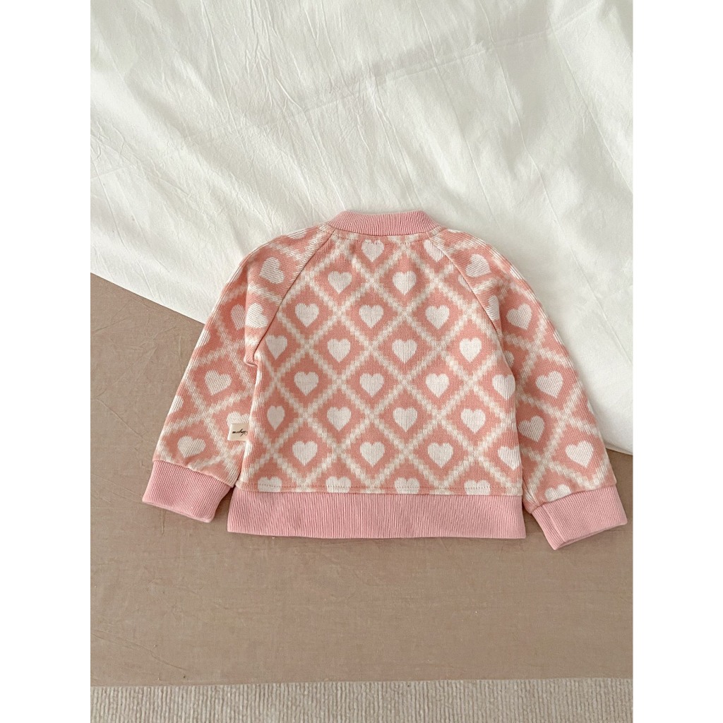 Áo len cardigan có cúc cho bé họa tiết vintage mẫu 2023