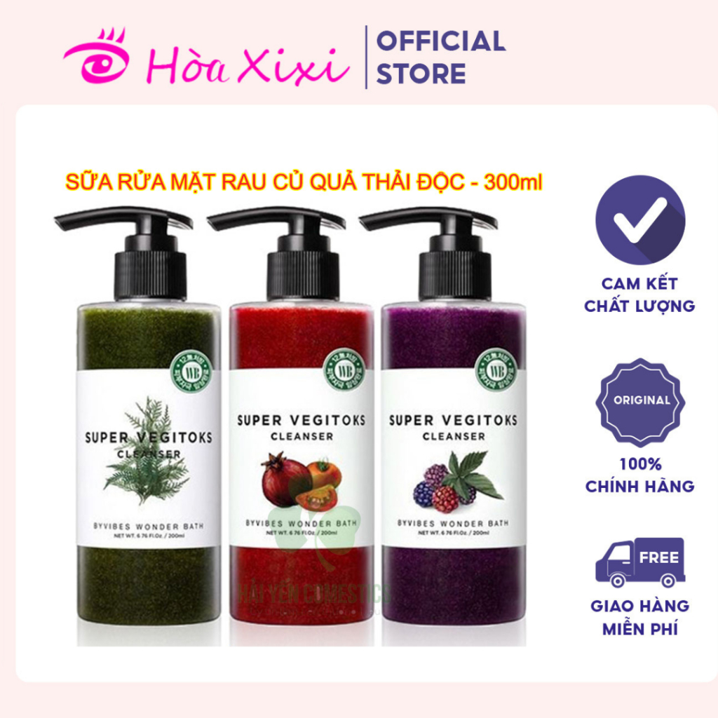 Sữa rửa mặt thải độc rau củ Super Vegitoks Cleanser 300ml
