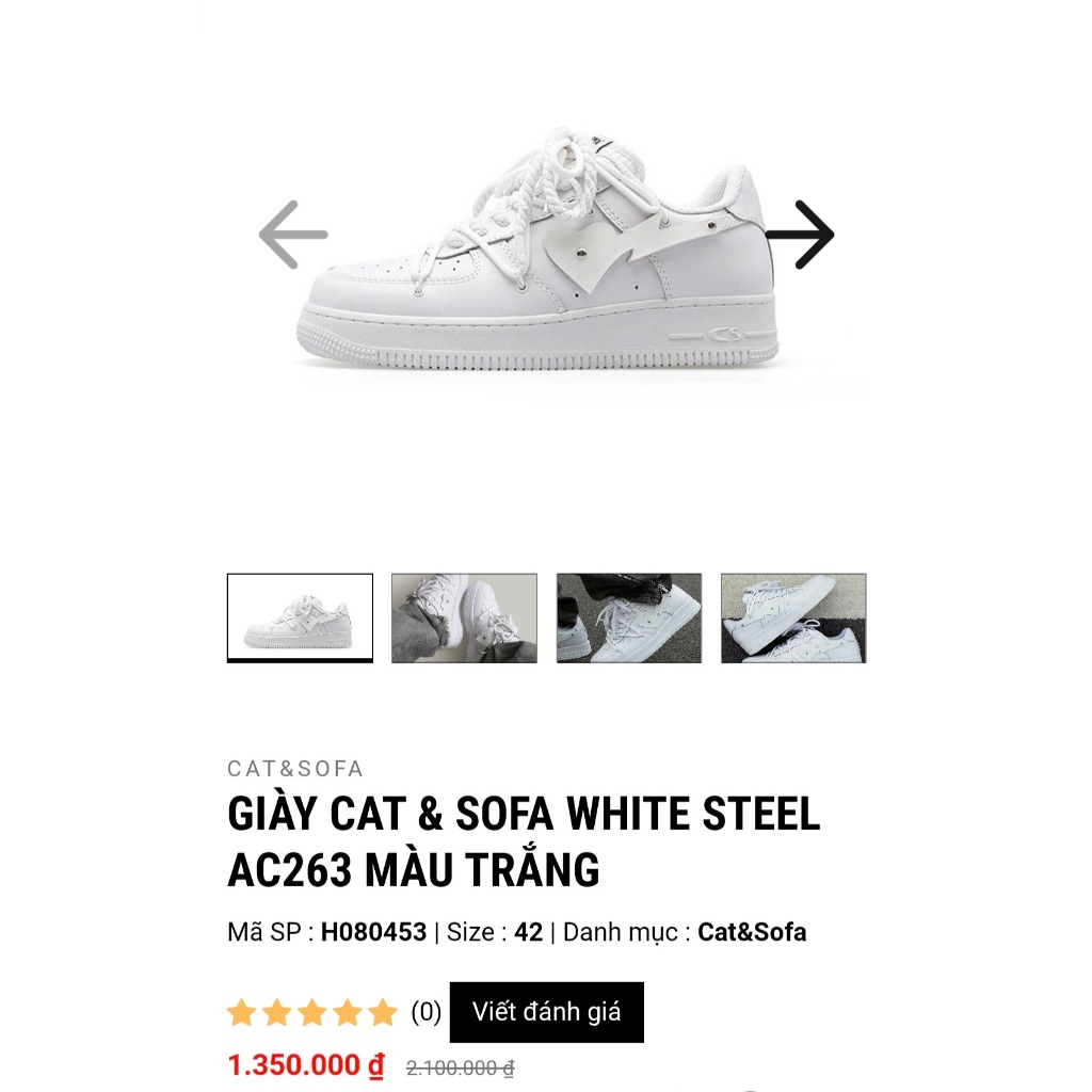 2hand  Giày Cat&Sofa full trắng