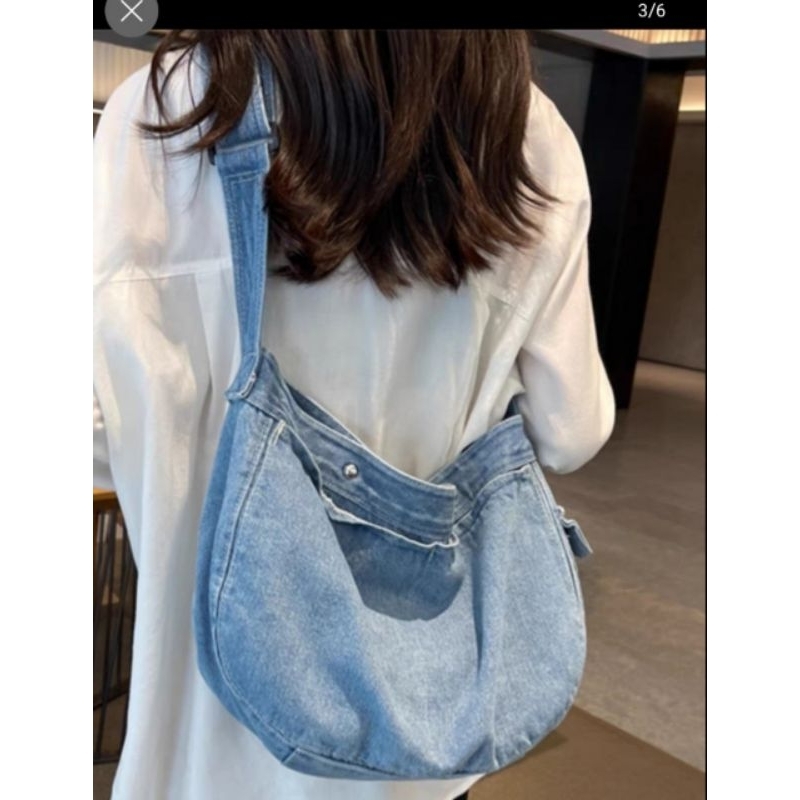 Túi đeo vai, đeo chéo, vải jeans: JEANS