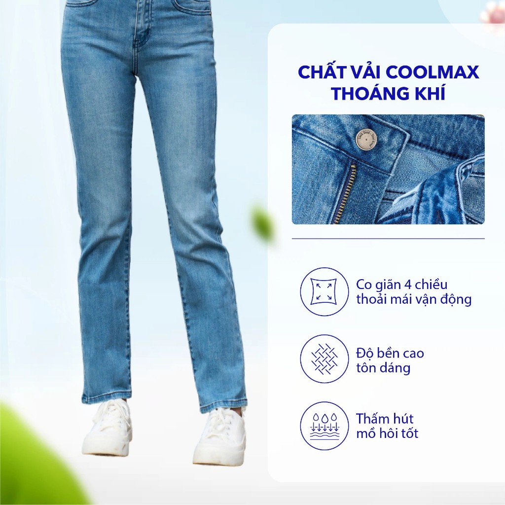 Quần Jeans Nữ Ống Đứng Coolmax Co Giãn 4 Chiều QJN5078
