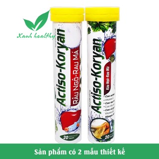 Viên sủi mát gan New - ACTISO Râu Ngô Rau Má - Tuýp 20 viên - Thanh nhiệt mát gan, giải độc gan hiệu quả