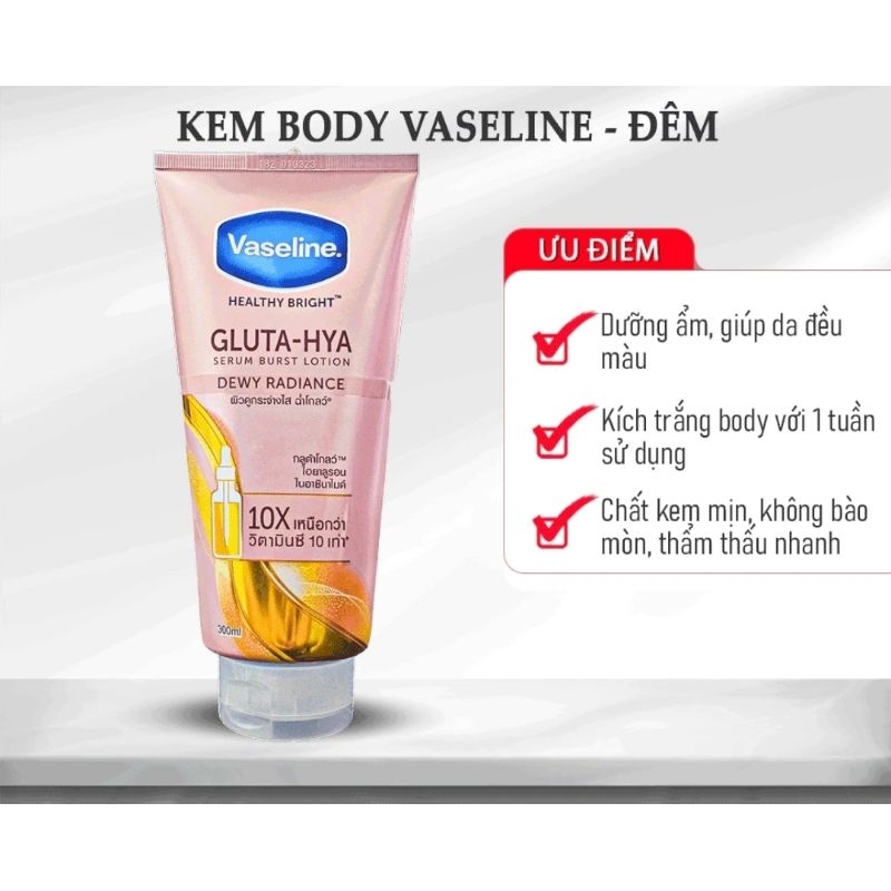 Sữa dưỡng thể Vaseline Healthy Bright Gluta HYA Lotion 10X Thái Lan