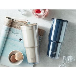 Ly nhựa 2 lớp cách nhiệt LocknLock Double Wall Cold Cup HAP502 900ml - bepmart- Hàng chính hãng