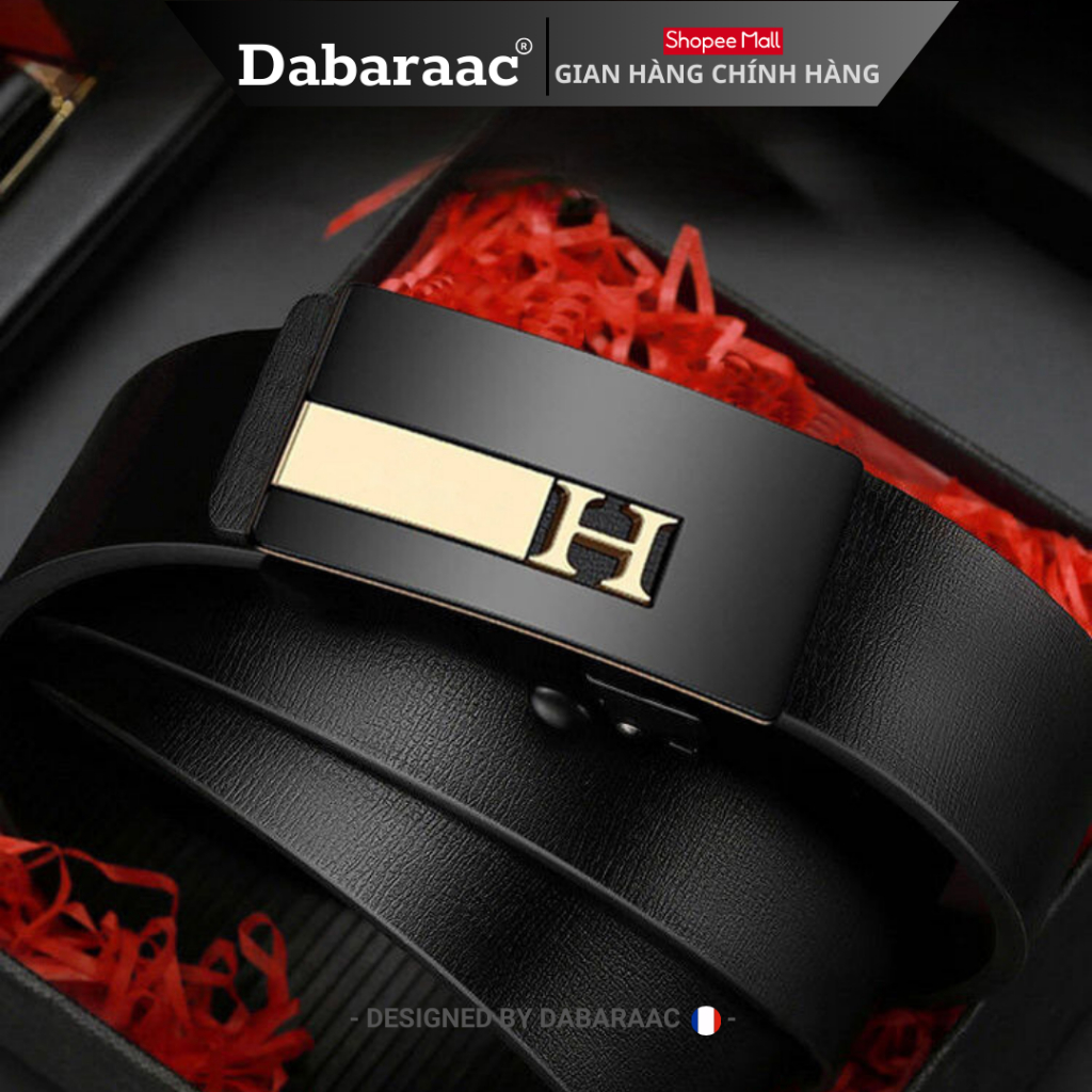 Thắt lưng nam Dabaraac da cao cấp khóa kim loại tự động không gỉ - Cam kết 1 đổi 1 bảo hành 6 tháng TL58
