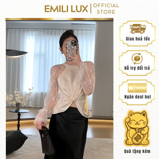 Set áo kiểu ren sang chảnh Emili phối chân váy dài thanh lịch 
