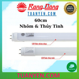 Bóng đèn led tuýp rạng đông t8 dài 60cm công suất 10w thủy tinh, ánh sáng trắng - hàng chính hãng