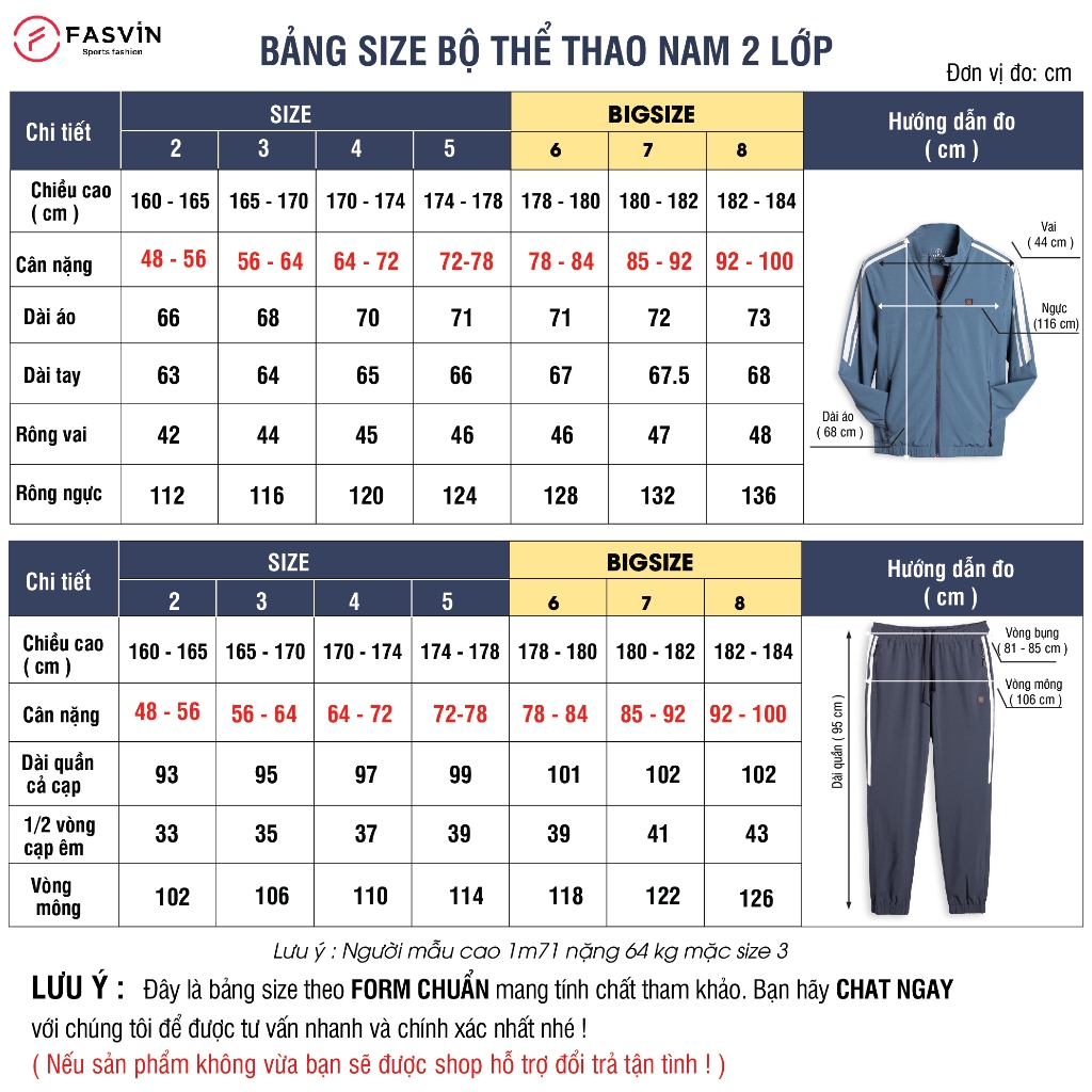 Bộ quần áo gió nam BIG SIZE FASVIN BD23191.HN vải thể thao cao cấp 02 lớp lót vải thun mềm mại