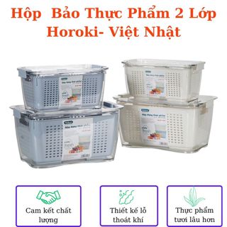 Hộp Đựng Thực Phẩm Tủ Lạnh, Hộp Đựng Đồ Ăn, Hộp Nhựa Đựng Thực Phẩm Có Nắp Kèm Rổ Chống Đọng Nước