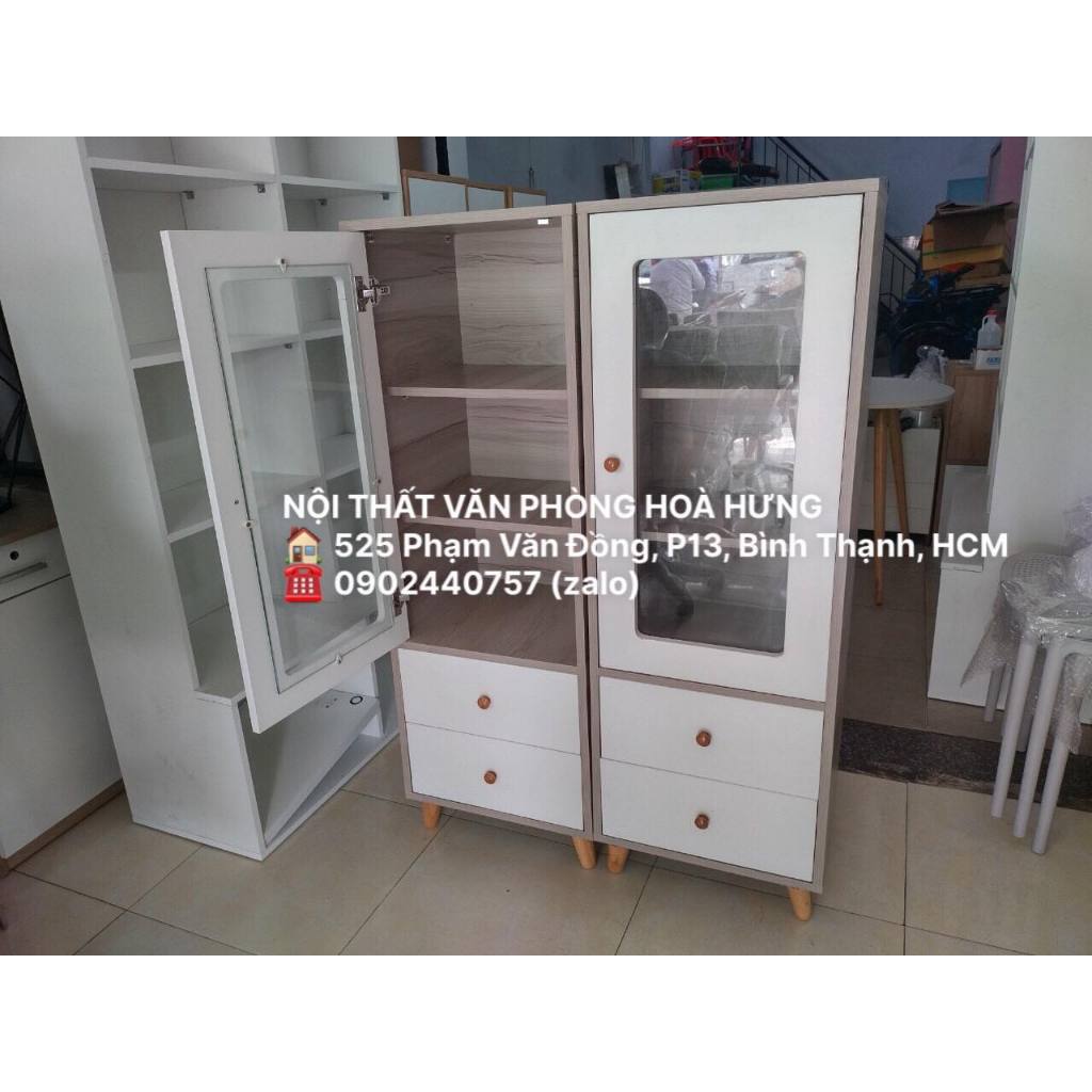 Tủ Hồ Sơ , Tủ trưng bày cánh kính Dài 45 x sâu40 x cao 130cm, FREE SHIP HCM