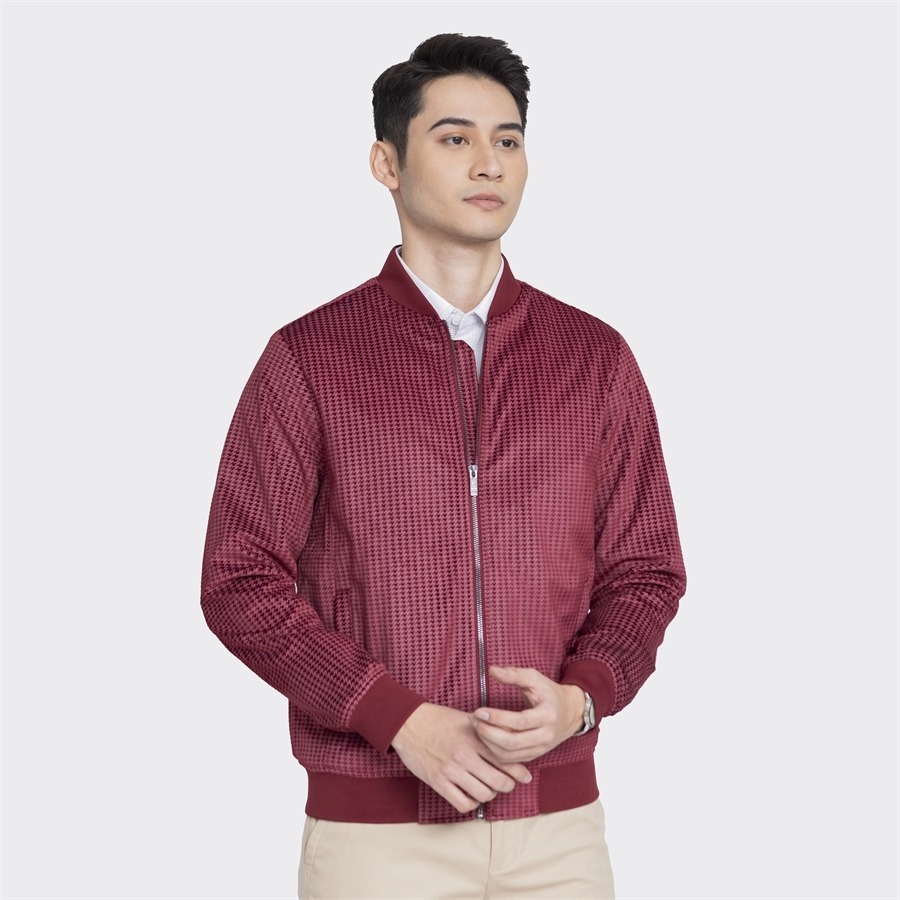 Áo khoác nam  ARISTINO kiểu dáng bomber trẻ trung, chất liệu nhung ấm áp- AJK011W3