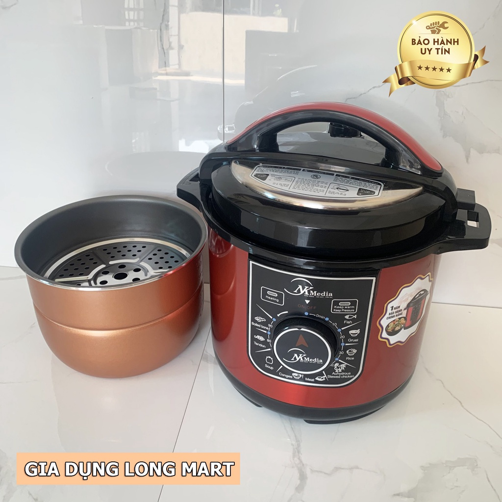 Nồi Áp Suất Điện Đa Năng 6L NK Media MD-EPC6860 / 1000W 🎁 Tặng vỉ hấp cách thuỷ, Bảo hành chính hãng 12 tháng