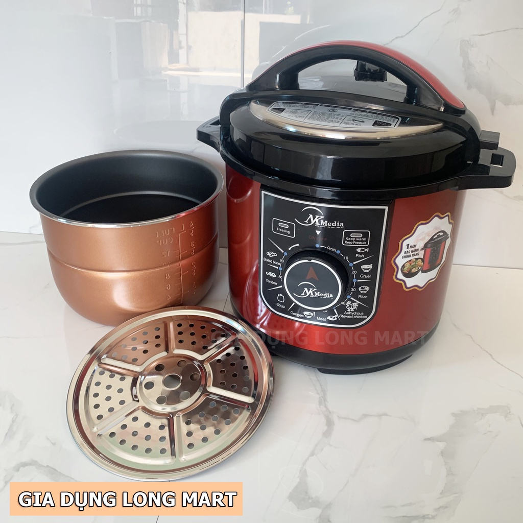 Nồi Áp Suất Điện Đa Năng 6L NK Media MD-EPC6860 / 1000W 🎁 Tặng vỉ hấp cách thuỷ, Bảo hành chính hãng 12 tháng