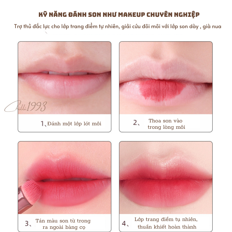 Cọ Tán Son Môi , Che Khuyết Điểm Môi Giúp Đều Màu Son , Bám Lâu Trên Môi