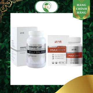 Bộ Combo Viên Uống Giảm Cân Genie No Gym Healthy Diet 60 viên, Viên Uống Hủy Mỡ Bụng Genie Demar87 130 Viên