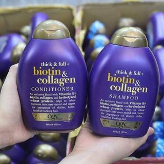Cặp dầu gội xả biotin collagen ogx thick & full nuôi dưỡng và nhanh mọc tocs