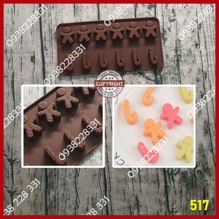 HCM - Khuôn silicon Giáng sinh người Tuyết kẹo cây Gậy làm socola, kẹo, pudding