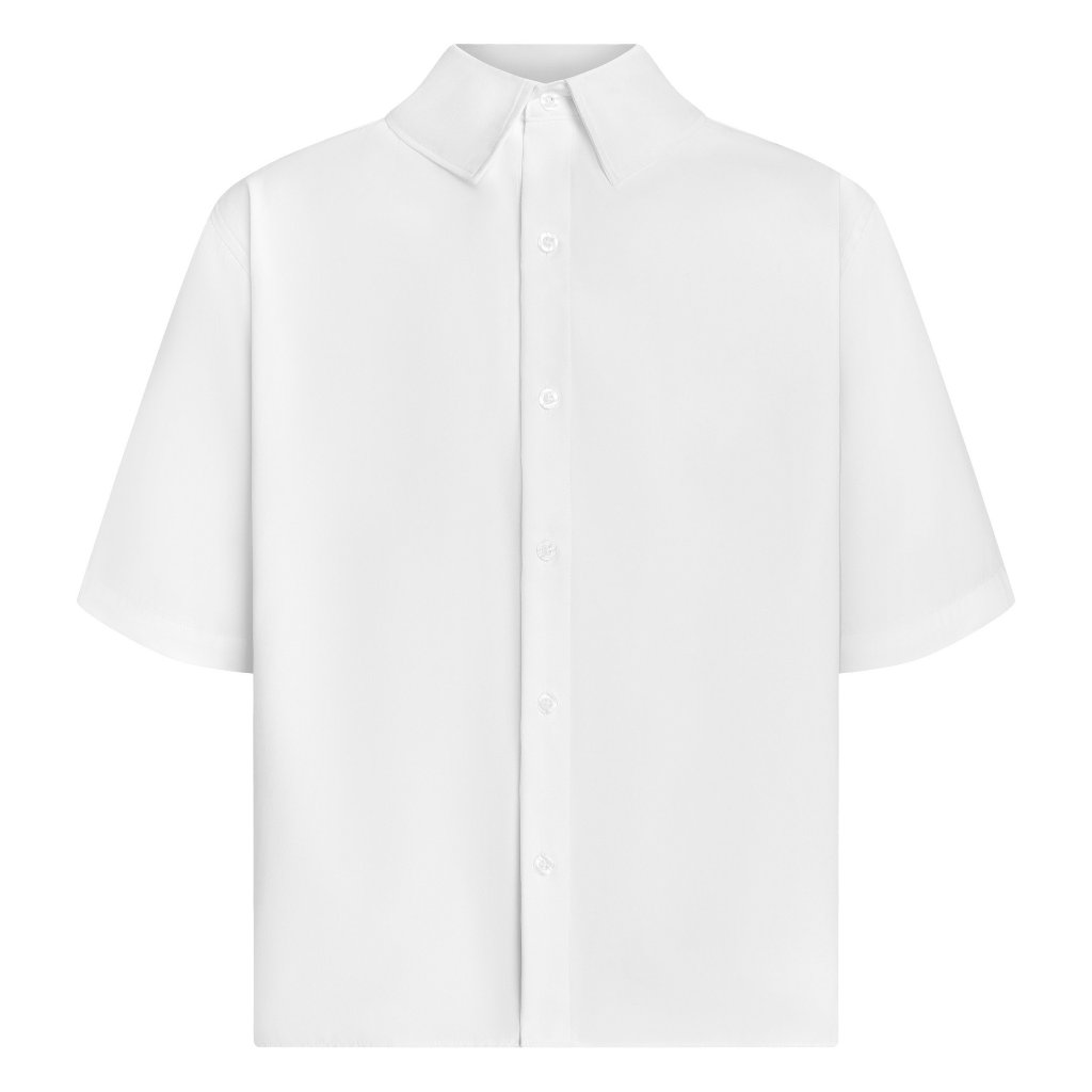 Áo sơ mi lụa nam ngắn tay trơn basic HUGU Solid Shirt - chất vải satin không nhăn thoáng mát chuẩn form