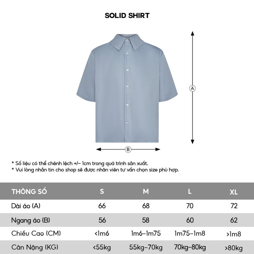 Áo sơ mi lụa nam ngắn tay trơn basic HUGU Solid Shirt - chất vải satin không nhăn thoáng mát chuẩn form