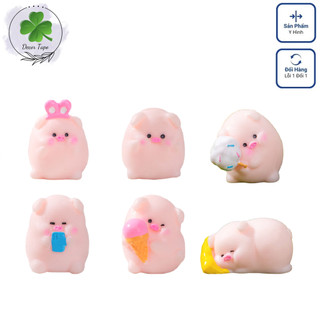 Mô hình heo mập ú mini phụ kiện tiểu cảnh động vật trang trí sen đá, terarium, hồ cá,ô tô, dollhouse,bàn học,bàn làm việ