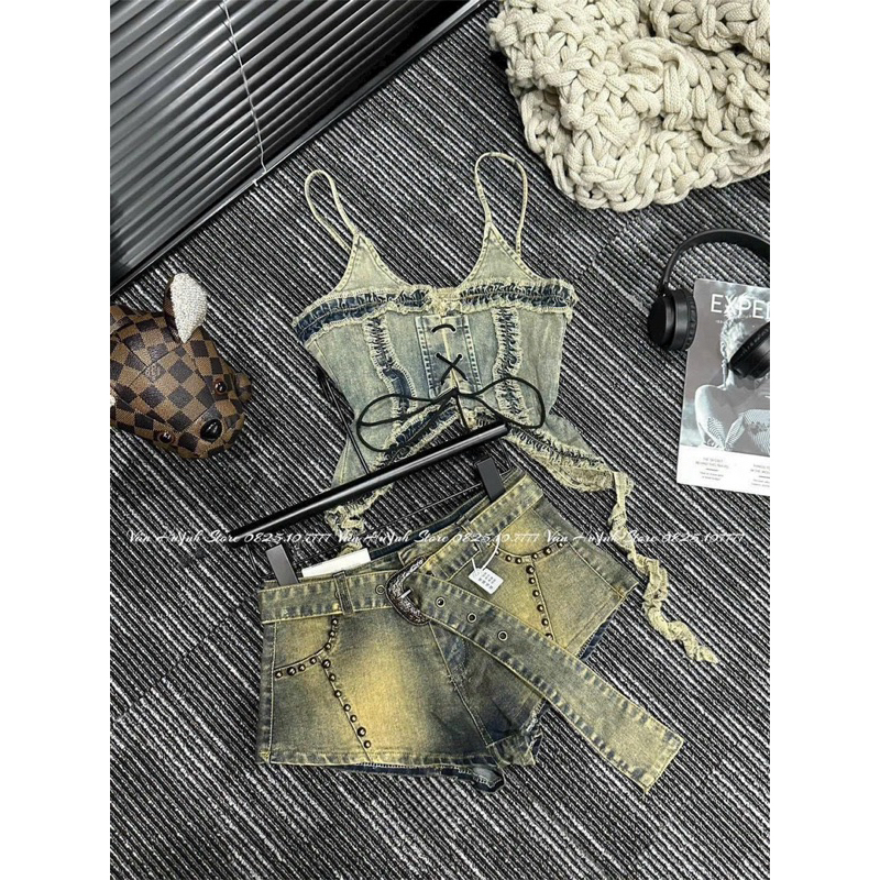 Áo jean ống cài nút thời trang siêu hót