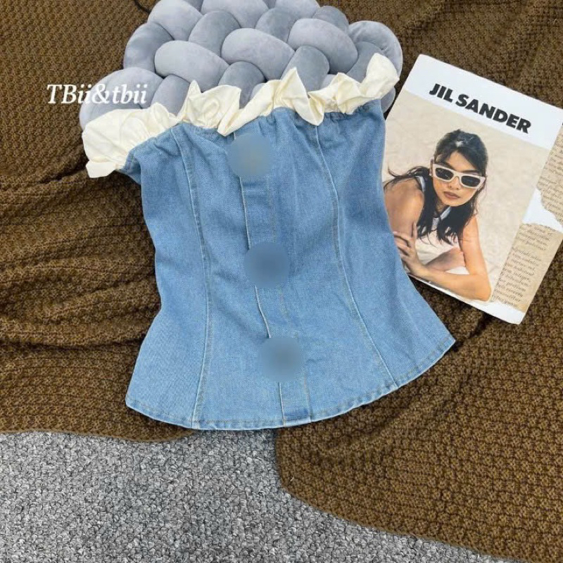 Áo jean ống cài nút thời trang siêu hót