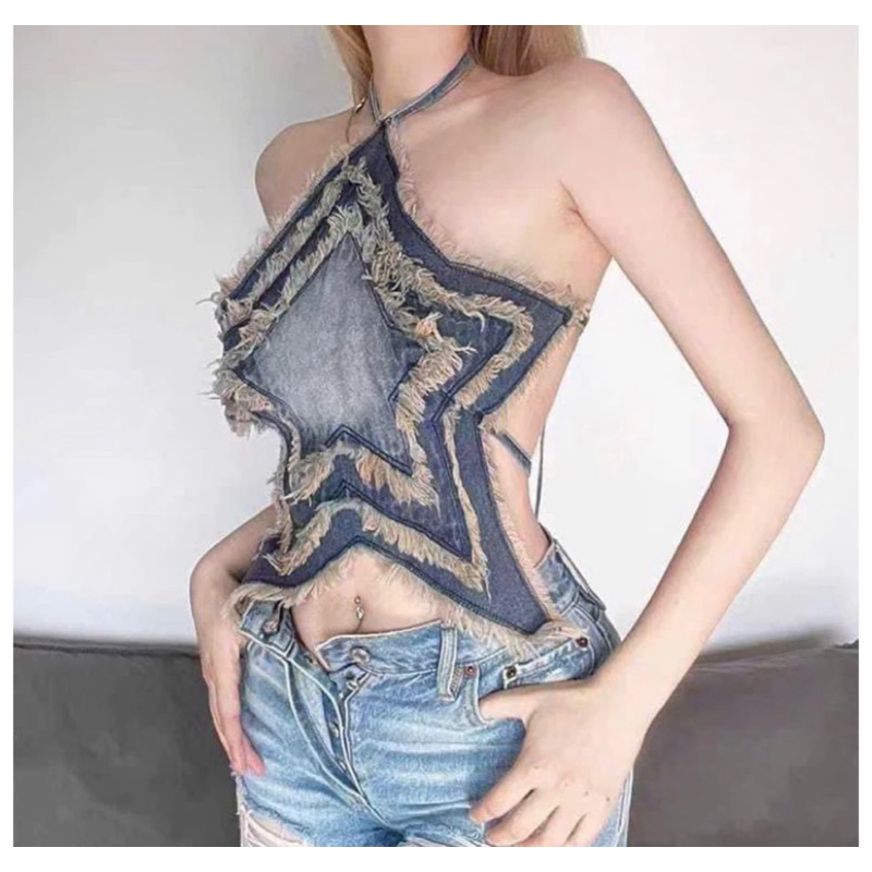 Áo jean ống cài nút thời trang siêu hót