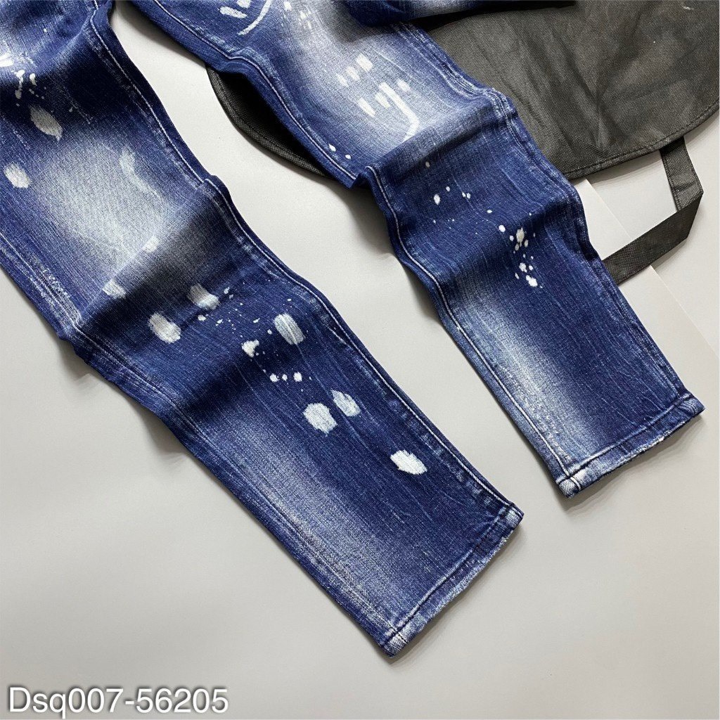 Quần Jean Nam DSQ Màu Xanh Vảy Sơn Khóa Sườn Hottrend Quần Bò Nam Thời Trang Chất Liệu DeHim Co Giãn