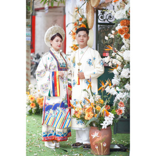 Áo ngũ thân nam,áo tấc nam vải gấm in cao cấp 2 lớp