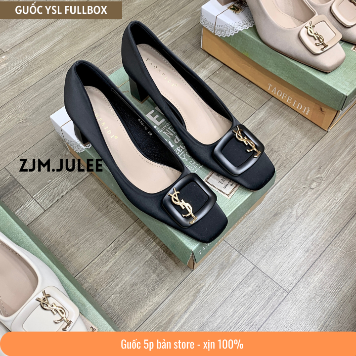 Guốc nữ 5p fullbox chuẩn sang xịn bản Y-S-L siêu đẹp - Giày thời trang cao cấp chuẩn Store