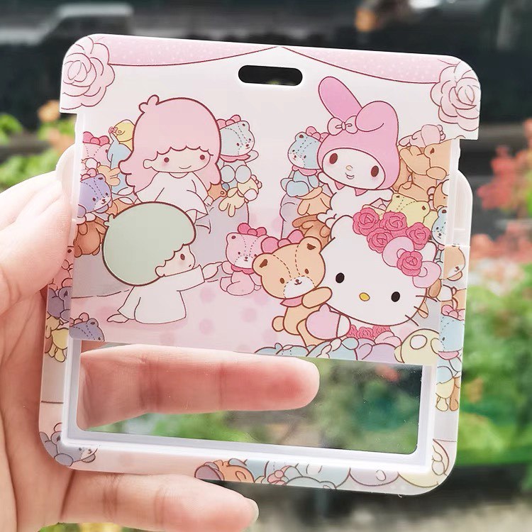 Dây Đeo Thẻ Tên Ngang Tự Cân Bằng Kẹp Giữ Thẻ Hoạt Hình Kuromi