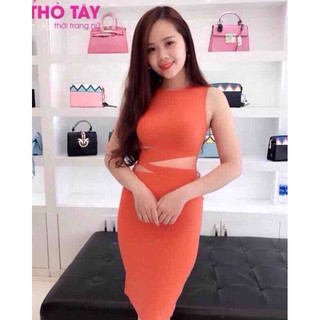 [Kèm ảnh thật] Đầm body phối lưới eo