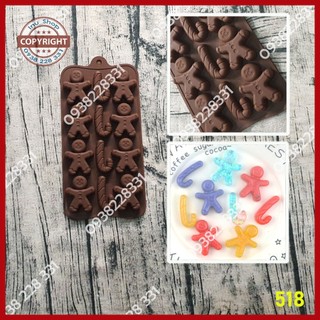 HCM - Khuôn silicon làm socola bánh quy cookies bánh người Tuyết cây Gậy