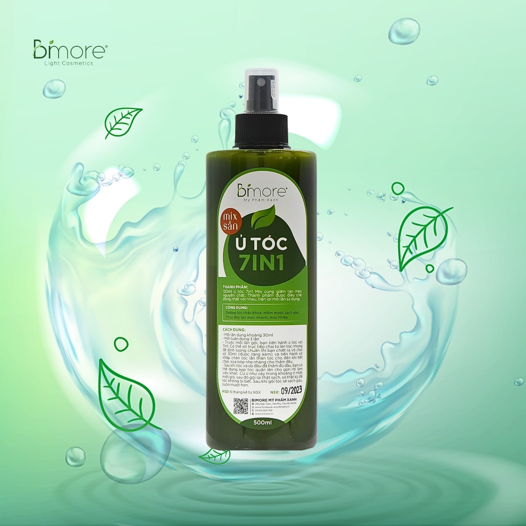 Ủ Tóc 7in1 Bimore Mix Sẵn Giấm Táo Mèo Giúp Dưỡng Tóc Mọc Nhanh Dài Chắc Khỏe 500ml