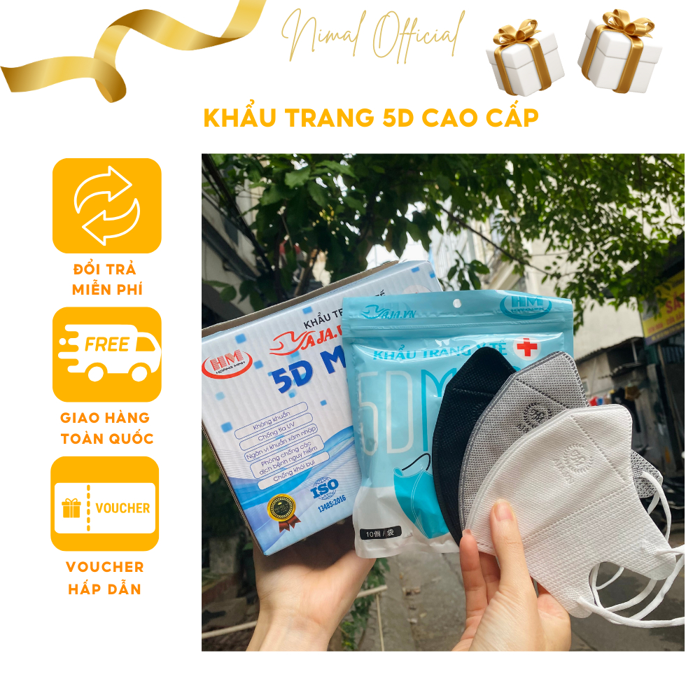 - Thùng 100 Chiếc Khẩu Trang 5D 3 Lớp Kháng Khuẩn NIMALSTORE