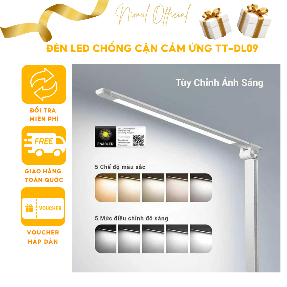 Đèn led chống cận cảm ứng để bàn học, bàn làm việc Nimal Taotronics TT- DL19 9w chính hãng